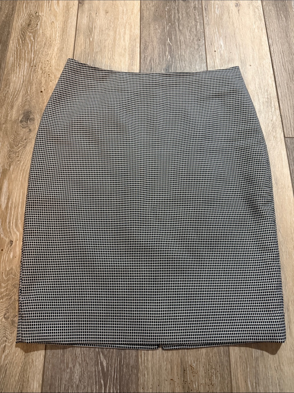 Ann Taylor black and white checkered pencil skirt sz 6P